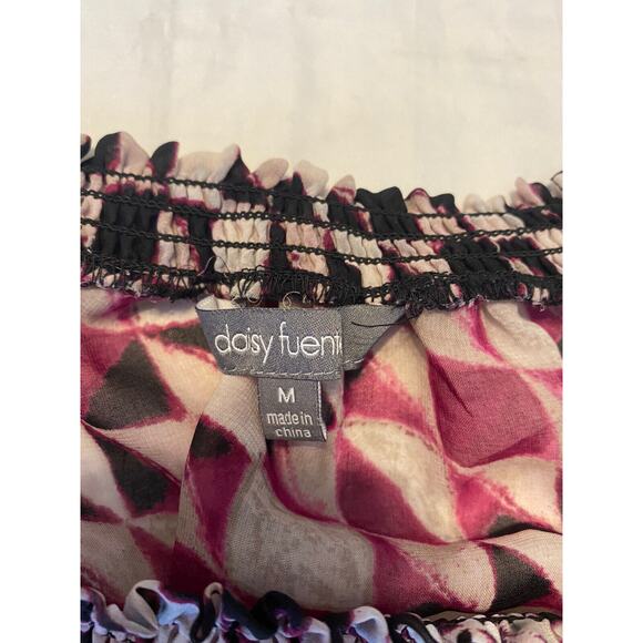 Daisy Fuentes Shirt Woman's Sheer Blouse Beautiful‎ Size Medium (c) - Picture 5 of 6